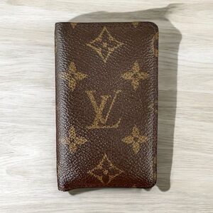 Authentic Louis Vuitton Brown Monogram Leather Pocket Organizer Card Holder